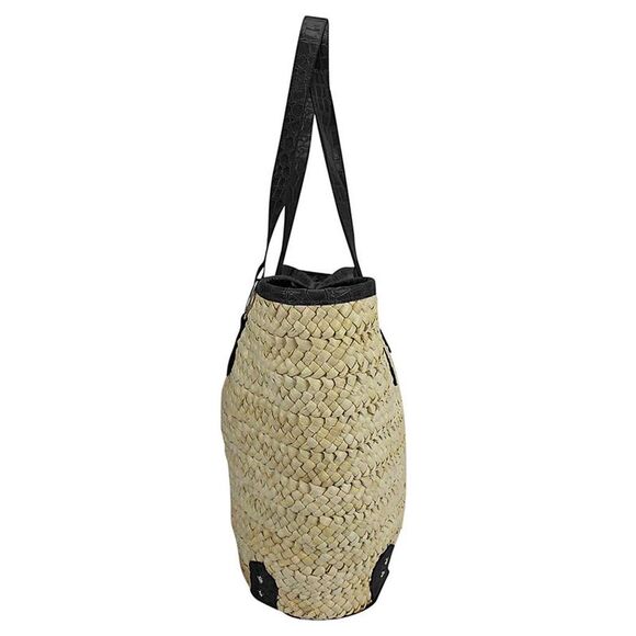 Braided Beach Tote Bag With Croc Trim - Picture 2 of 6